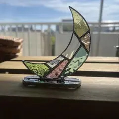 ステンドグラス　月の置物3