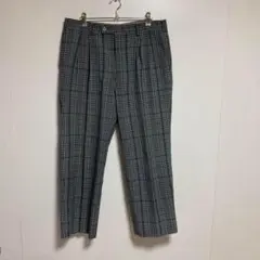 ⬜︎GREEN SPORTS グレー系チェック プリーツ入りスラックス