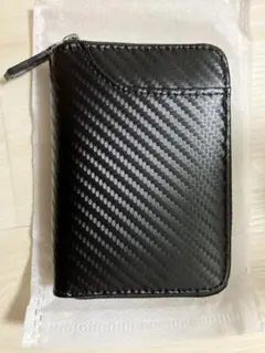 牛革 RFIDブロッキング メンズ カーボン調 ミニ財布