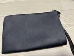 ブラックレザー クラッチバッグ