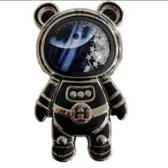 スマホスタンド 黒 クマ 宇宙飛行士 テディベア