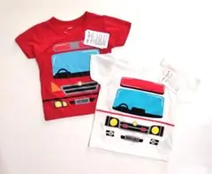 【新品】消防車&救急車　Tシャツ　2点セット（80）
