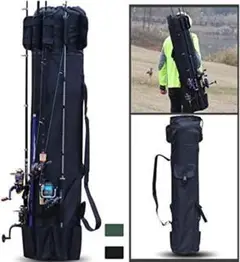 【釣り竿バッグ★ブラック】リールロッドストレージバッグ 釣り道具オーガナイザー