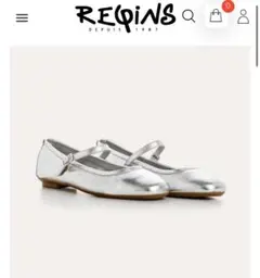 reqins シルバー バレエシューズ メリージェーン