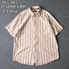 90s 00s ST.JOHN'SBAY 半袖 シャツ ストライプ 古着 M