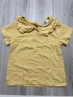 H&M フリル付き襟 イエロー Tシャツ 3-4歳