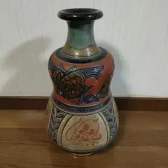 ★壺屋焼★小橋川清正 赤絵魚紋大壷 高さ３７ｃｍ、重量約５．５kg 壺屋焼 小橋川清正 赤絵魚紋壺 伝統工芸 花瓶 沖縄 やちむん 陶芸