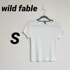 wild fable 【S】ホワイト　リブ Tシャツ