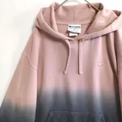 A19　Champion　スウェットパーカ　M/L　脱色灰　US古着