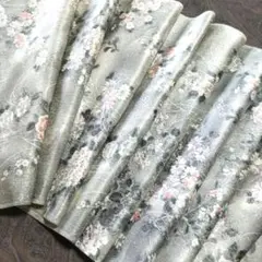 (440) 正絹　小紋　花模様　ハギレ　2枚セット