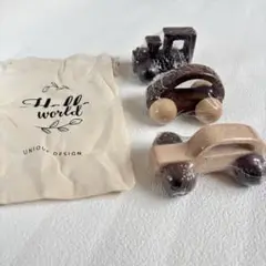 木のおもちゃ 車 赤ちゃん ミニカー 木製 無塗装 3種セット