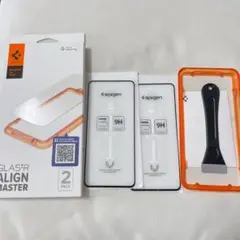 Spigen Google Pixel 8用 ガイド枠付き ガラスフィルム2枚