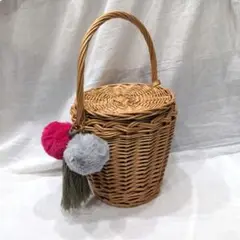 【美品】BLISS POINT 丸いカゴバッグ ハンドバッグ