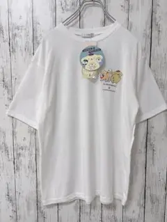 サンリオ ポムポムプリン×しばんばん 半袖T シャツ Mサイズ 刺繍 ステッカー