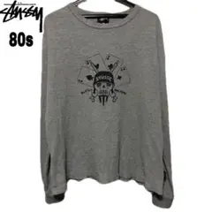 80s old stussy ニットトレーナー 激レアヴィンテージ M グレー