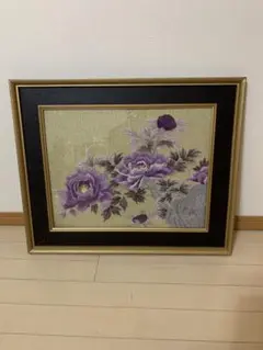 刺繍絵　額　ビンテージ　インテリア　オシャレ