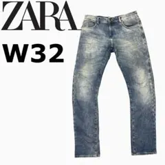 ZARAMAN ヴィンテージ加工　ストレッチ　立体裁断スキニーデニム　W32