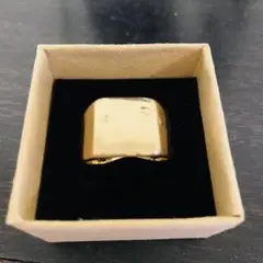 【新品】印台　ゴールド　シンプル　スクエアリング