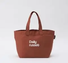 Daily russet ロゴ コットンエコバッグ S オレンジ