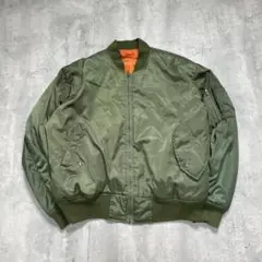 MA-1 フライトジャケット 中綿入り 無地 カーキ ストリート　ミリタリー