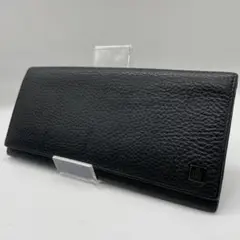 【美品】アルフレッドダンヒル レザー 長財布 ロゴプレート ブラック