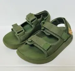 【美品】ニューバランス キッズ サンダル 17cm カーキ YH750