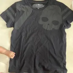 美品HYDROGEN 男の子　半袖ブラック スカル Tシャツ 6 120 130