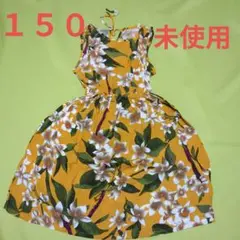 フラワープリント ノースリーブワンピース　150サイズ　フォレスト