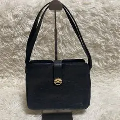 ゴールドファイル オーストリッチ ハンドバッグ 肩掛け可能 美品