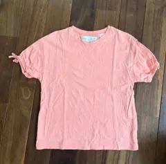 ZARAキッズ　サーモンピンク　デザインTシャツ　サイズ6 116センチ