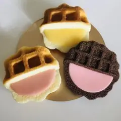 【ワッフル 3個セット】お菓子 スイーツ 食品サンプル フェイクスイーツ 洋菓子