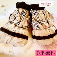 犬の服犬服ペットドッグウェアおしゃれ Lタータンチェックバルーンコート