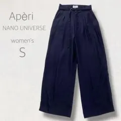 Apèri ナノユニバース ワイド スラックス 36 S ダークネイビー ベルト