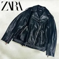 極美品 ZARA オーバーサイズ フェイクレザー ダブルライダース ジャケット