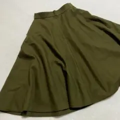 ⭐️エストネーション⭐️フレアスカート カーキ 春コーデ デート服 ファスナー付