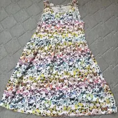 H&M 蝶プリント ノースリーブワンピース
