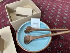Noritake サラダボールと木製スプーンセット