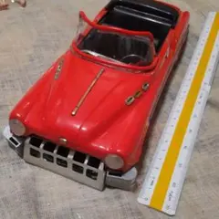 ブリキ 自動車 赤 修理品 前輪フリクション ジャンク品