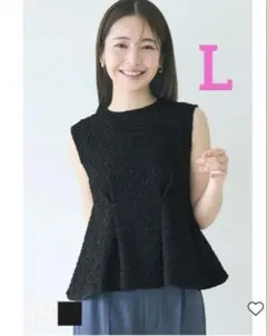 coca♡表面感タックブラウス　ブラック　L タグ付き