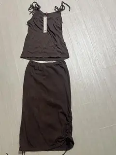 新品タグ付き◾️EMS◾️茶セットアップ・ツーピース/Mブラウン