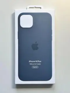 【新品】純正 iPhone 14 Plus シリコンケース・ストームブルー①