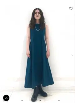 ユニクロ ティールノースリーブ ロングワンピース M