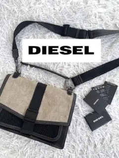 ディーゼルDIESELレザーベルベットコンビ2wayハンドショルダーバッグ