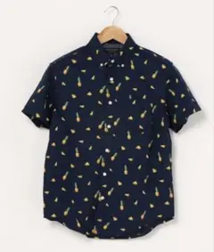 美品 バナナリパブリック パイナップル 柄 半袖シャツ　オーガニックコットン　M