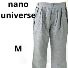 nanouniverse ナノ・ユニバース 麻 春夏 グレー スラックス ◆㉘