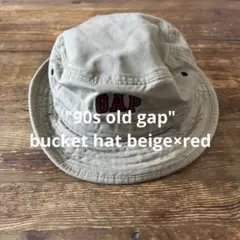 90s old gap bucket hat beige×red