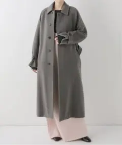 AURALEE カシミヤ ウール モッサー ステンカラーコート 22AW