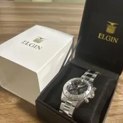 ELGIN シルバー クロノグラフ 時計