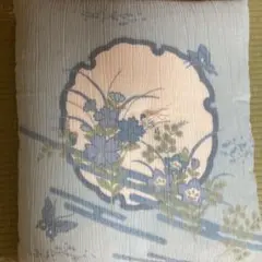 花柄 青色 座布団 45cm