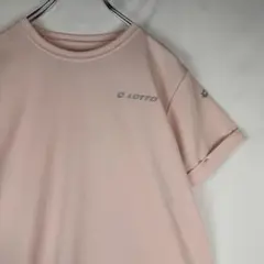 LOTTO ロール袖 ラウンド裾 Tシャツ LL ピンク 美品
